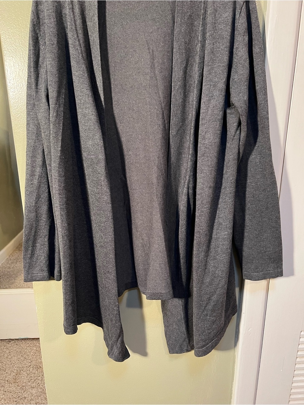 89th & Madison Women's Size XL Open Front Cardigan Sweater Dark Charcoal Gray - Picture 3 of 8